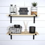 Hanah Home Lam001 Estantería de Pared de Madera y Metal Negro y Nogal